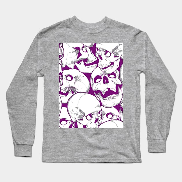 Skull Halloween Long Sleeve T-Shirt by igzine